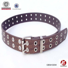 leather belt factory wholesale western double pin buckle belt